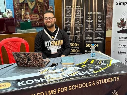Koshur Scientist education technology booth at a public event Koshur Scientist education technology booth at a public event